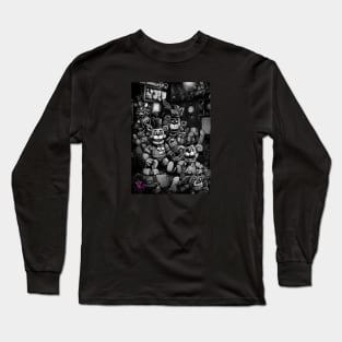 Five Night at Freddy's black and white Long Sleeve T-Shirt